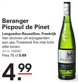 Sligro Beranger Picpoul de Pinet aanbieding