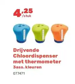 Happyland Drijvende Chloordispenser met thermometer 3ass. kleuren aanbieding