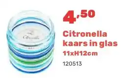 Happyland Citronella kaars in glas 11xH12cm aanbieding