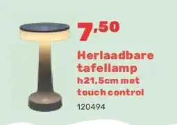 Happyland Herlaadbare tafellamp h21,5cm met touch control aanbieding