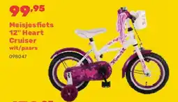 Happyland Meisjesfiets 12 Heart Cruiser wit/paars aanbieding