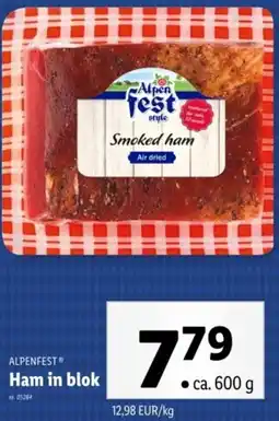 Lidl Alpenfest Ham in blok aanbieding