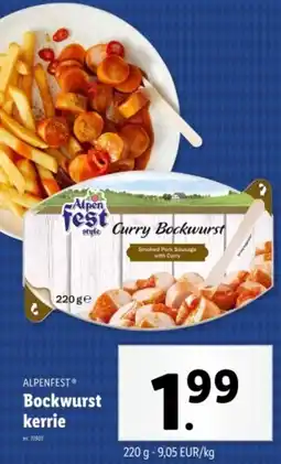 Lidl Alpenfest Bockwurst kerrie aanbieding