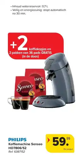 Carrefour Koffiemachine Senseo HD7806/52 aanbieding