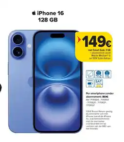 Carrefour iPhone 16 128 GB aanbieding