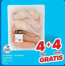 Carrefour 4 kipfi lets + 4 bouten Carrefour aanbieding