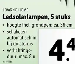 Lidl Ledsolarlampen, 5 stuks aanbieding