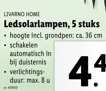 Lidl Ledsolarlampen, 5 stuks aanbieding
