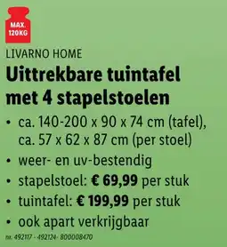 Lidl Uittrekbare tuintafel aanbieding