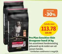 Maxi Zoo Pro Plan Sensitive Skin droogvoer hond 14 kg aanbieding