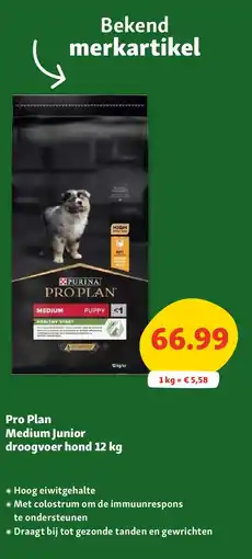 Maxi Zoo Pro Plan Medium Junior droogvoer hond 12 kg aanbieding