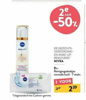 Di Nivea De Gezichtsverzorging En Make-up Removers aanbieding
