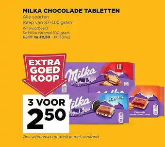 Jumbo Milka Chocolade Tabletten aanbieding