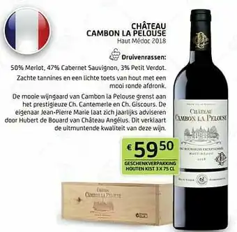 BelBev Château cambon la pelouse haut médoc 2018 aanbieding