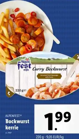 Lidl Bockwurst kerrie aanbieding