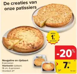 Carrefour Nougatine en rijsttaart aanbieding