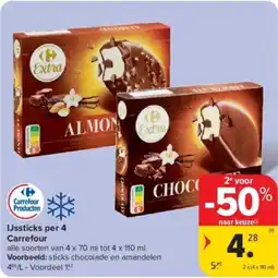 Carrefour IJssticks per 4 Carrefour aanbieding