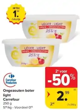 Carrefour Ongezouten boter light Carrefour aanbieding