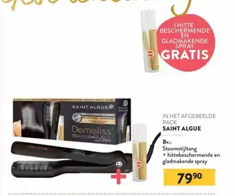 In Het Afgebeelde Pack Saint Algue Stoomstijltang + hittebeschermende en gladmakende spray