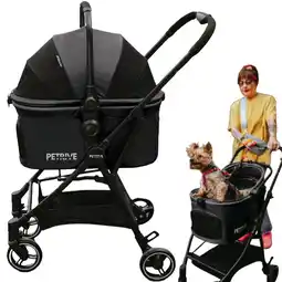 Decathlon 3-in-1 buggy voor hond of kat S.RIDER zwart tot 20 kg aanbieding