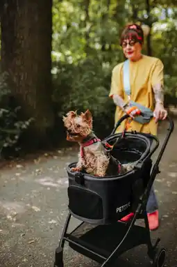 Decathlon 3-in-1 buggy voor hond of kat S.RIDER zwart tot 20 kg aanbieding