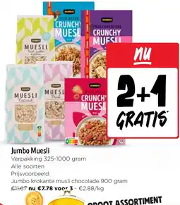 Jumbo Jumbo krokante musli chocolade 900 gram aanbieding