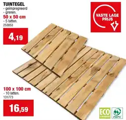 Hubo Cartri Tuintegel 100x100x3 cm 1m² grenenhout aanbieding