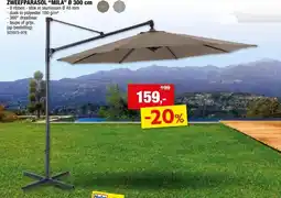 Hubo Garden Plus Mila zweefparasol 3m taupe aanbieding