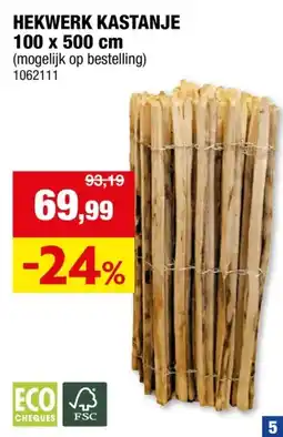 Hubo Cartri hekwerk kastanje 500x100 cm aanbieding