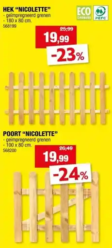 Hubo Cartri Nicolette hek 180x80 cm hout aanbieding