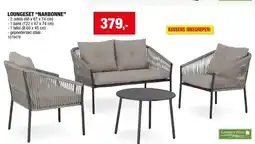 Hubo Garden Plus Narbonne loungeset zwart/lichtgrijs aanbieding