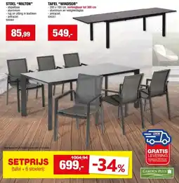Hubo Garden Plus Windsor tuintafel 200x100 cm verlengbaar tot 300cm zwart aanbieding