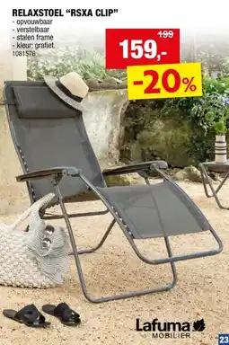 Hubo Lafuma RSXA Clip ligstoel grafiet aanbieding