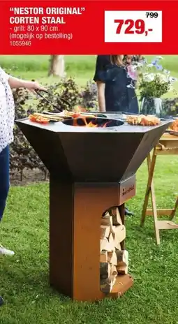 Hubo Barbecook Nestor Original barbecue cortenstaal aanbieding