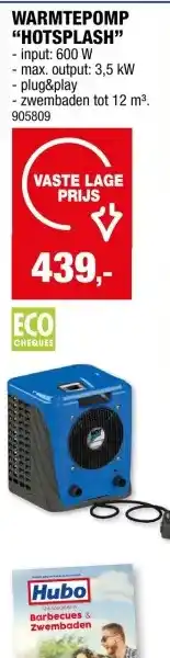 Hubo Hot Splash warmtepomp 3,5kW aanbieding