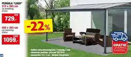 Hubo Garden Plus Lugo pergola 3,03x4,95 m helder/antraciet aanbieding