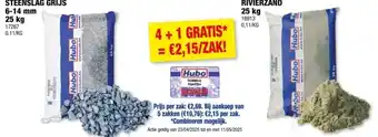 Hubo Hubo rivierzand 0-2 mm 25kg aanbieding