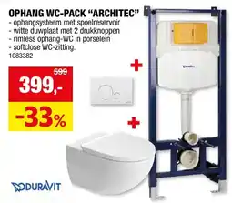 Hubo Duravit Architec ophang WC-pack met duwplaat aanbieding