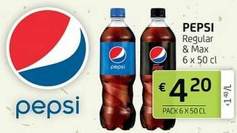 BelBev Pepsi regular + max aanbieding