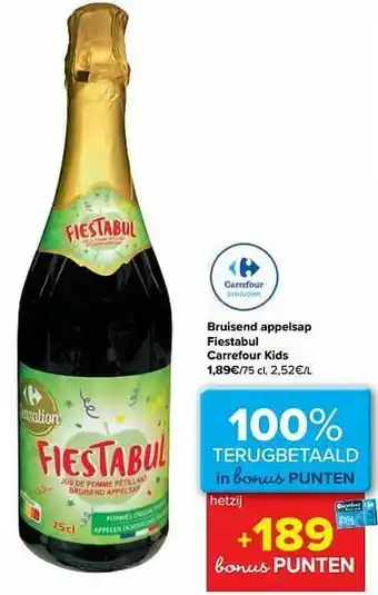 Carrefour Bruisend appelsap fiestabul carrefour kids aanbieding