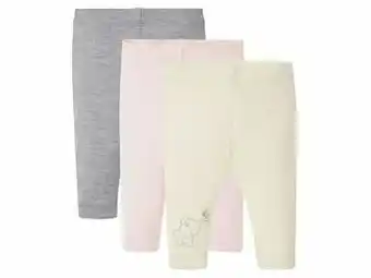 Lidl LUPILU® Set van 3 biokatoenen babyleggings (50/56, roze/grijs/beige) aanbieding