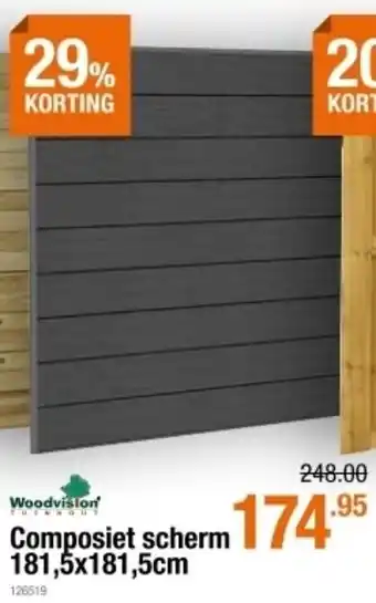 Cevo Composiet scherm 181,5x181,5cm aanbieding