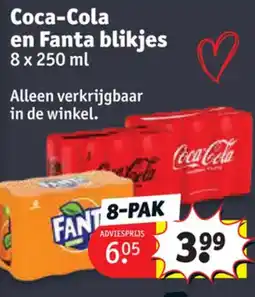 Kruidvat Coca-Cola en Fanta blikjes aanbieding