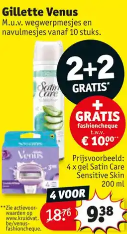 Kruidvat Gillette Venus M.u.v. wegwerpmesjes en navulmesjes vanaf 10 stuks. aanbieding