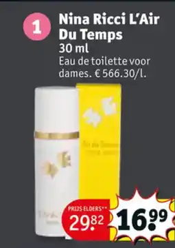 Kruidvat Nina Ricci L'Air Du Temps aanbieding