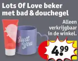 Kruidvat Lots Of Love beker met bad & douchegel aanbieding
