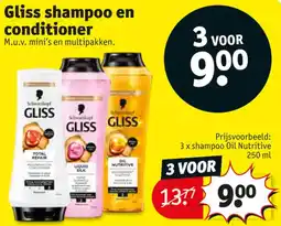 Kruidvat Gliss shampoo en conditioner aanbieding