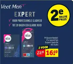 Kruidvat 2 x waxstrips Expert Gezicht 40 stuks aanbieding