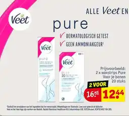 Kruidvat 2 x waxstrips Pure Voor je benen 20 stuks aanbieding