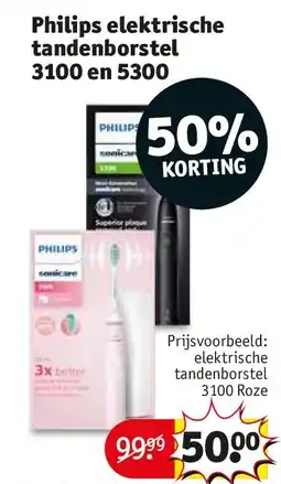 Kruidvat Philips elektrische tandenborstel 3100 en 5300 aanbieding